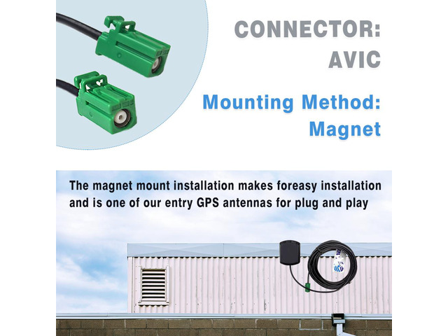 GPS Active Antenna Magnet Mount AVIC Connector