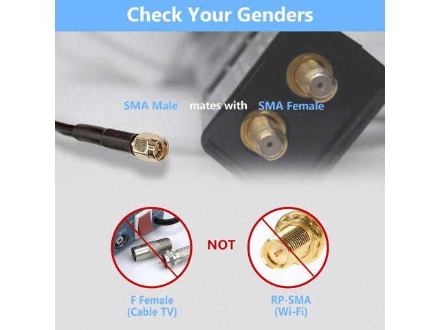 Maswell LMR240 Equivalent 5m SMA Male to SMA Female Coax Extension Cable, 50 Ohm Low Loss Coax Coaxial Cable with SMA Connectors for 5G 4G 3G LTE...