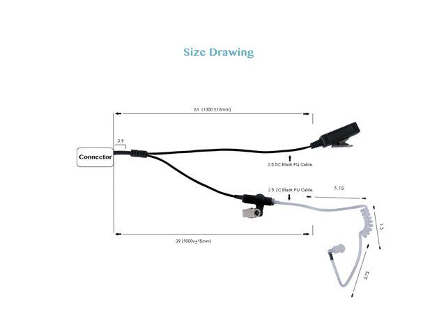 Apx 6000 earpiece, 2 Wire Surveillance Security Acoustic Tube Eeapiece Headset for Motorola MTP850 MOTOTRBO XPR 6550 6350 XPR7550 7550e 75807380...