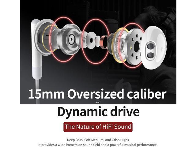 Wired Earbuds with Microphone, Wired Earphones in Ear Headphones HiFi Stereo, Powerful Bass and Crystal Clear Audio, Compatible with iPhone, iPad,...