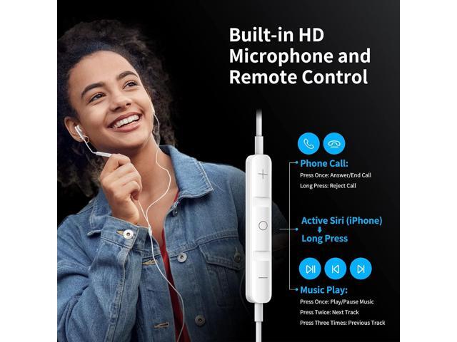 Wired Earbuds with Microphone, Wired Earphones in Ear Headphones HiFi Stereo, Powerful Bass and Crystal Clear Audio, Compatible with iPhone, iPad,...