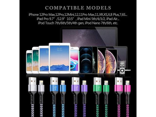 [3/6/10FT-5Pack] iPhone Charger Apple Certified Lighting Charge Cords Phone Power Data Cable Nylon Braided Fast Charging Wire for iPhone 13 12 Pro...