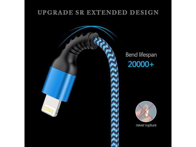 [3/6/10FT-5Pack] iPhone Charger Apple Certified Lighting Charge Cords Phone Power Data Cable Nylon Braided Fast Charging Wire for iPhone 13 12 Pro...