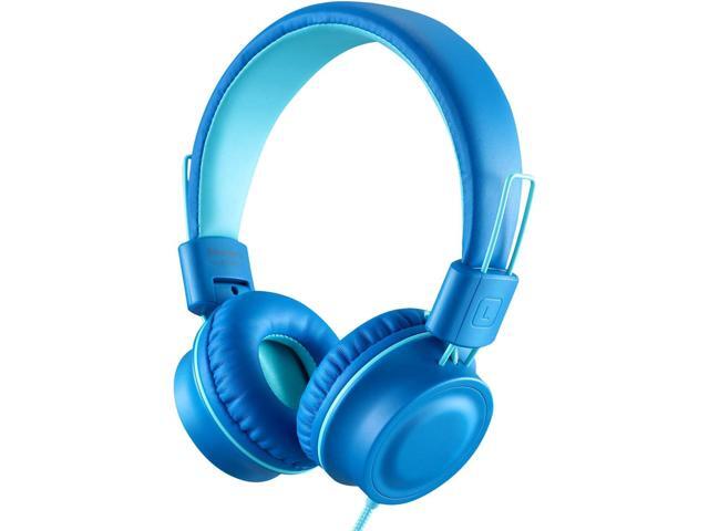 iRAG J01 Kids Headphones Wired On-Ear Foldable 3.5mm Jack Cord, Ocean Blue Stereo, Tangle-Free 5ft Cord For iPad, Kindle Fire, Laptop, Tablet,...