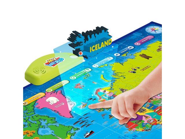 BEST LEARNING i-Poster World Map-Interactive Wall Chart Ideal Christmas Gift for Kids 5-12 Years