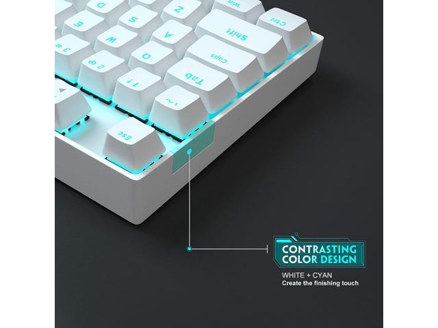 MageGee Mechanical Gaming Keyboard with Blue Switch, Compact 87 Keys Wired Computer Keyboard for Windows Laptop PC Gamer, LED Ice Blue Backlit, White