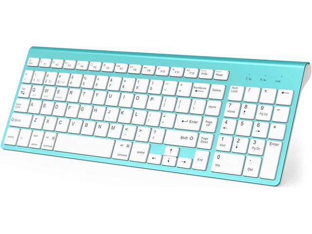 Bluetoo Keyboard, JOYACCE Multi-Devi (2.4G+BT3.0+BT5. Bluetoo Wirele Keyboa Compatib wi iMac/Ma iP Air/Pro, Laptop, Android, Windows-Turquoise