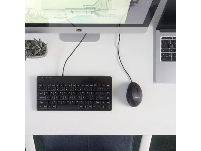 Perixx PERIMICE-519 Wired Ergonomic Vertical Mouse - Portable Small Design - 105x67x58 mm - Right Handed Black