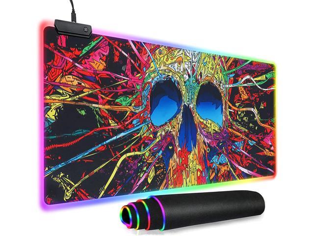Gaming LED Mouse Mat Pad SK Depot? S-XL Extended Led Mouse Pad with 14 Lighting Modes Anti-Slip Rubber Base with USB Port Mouse Mat Desk Mat 800 x.