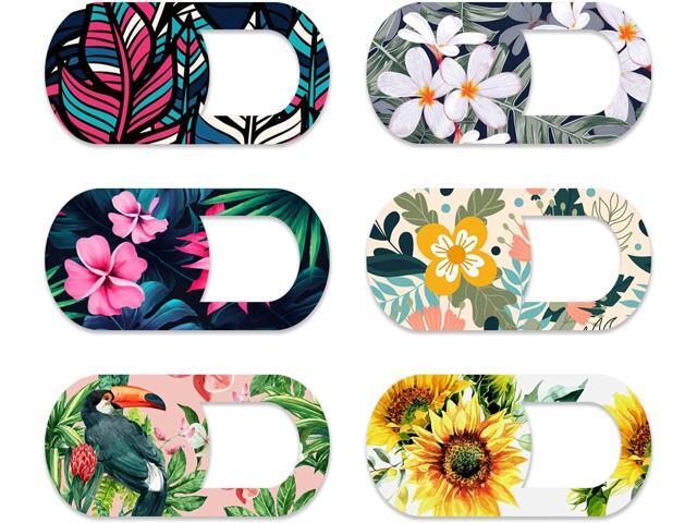 C 6 Pack Webcam Cover Slide Ultra Thin 0.027 inch Camera Laptop Cover Slider Flower Camera Blocker Web Camera Privacy Cover for Computer Desktop...
