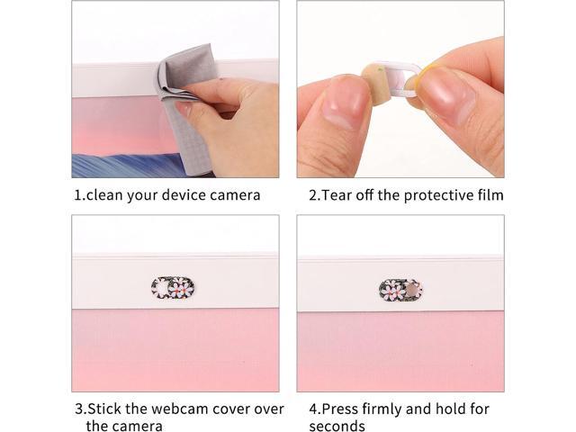 C 6 Pack Webcam Cover Slide Ultra Thin 0.027 inch Camera Laptop Cover Slider Flower Camera Blocker Web Camera Privacy Cover for Computer Desktop...