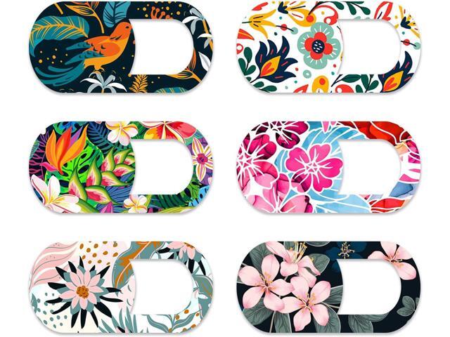 C 6 Pack Webcam Cover Slide Ultra Thin 0.027 inch Camera Laptop Cover Slider Flower Camera Blocker Web Camera Privacy Cover for Computer Desktop...