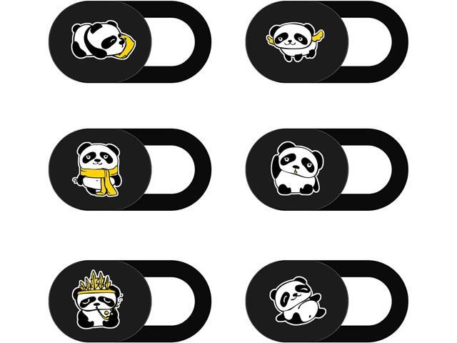 C 6 Pack Webcam Cover Slide Cute Panda Camera Laptop Cover Slider Ultra Thin 0.027 inch Camera Blocker Web Camera Privacy Cover for Computer...