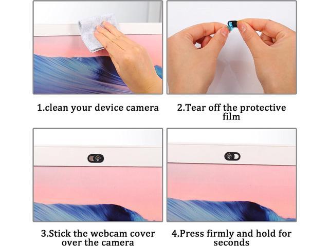 C 6 Pack Webcam Cover Slide Cute Panda Camera Laptop Cover Slider Ultra Thin 0.027 inch Camera Blocker Web Camera Privacy Cover for Computer...
