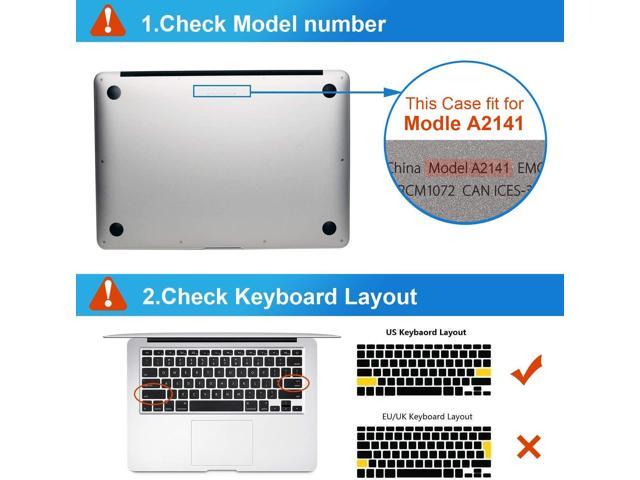 Compatible with MacBook Pro 16 Inch Case 2020 2019 Release Model A2141, Hard Case with Keyboard Cover & Screen Protector - Black