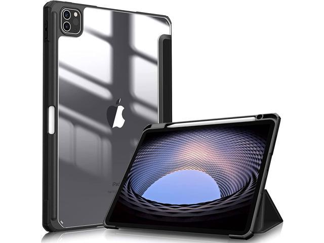 Hybrid Case for iPad Pro 11-inch (3rd Generation) 2021 - [Built-in Pencil Holder] Shockproof Cover Clear Transparent Back Shell, Also Fit iPad Pro.