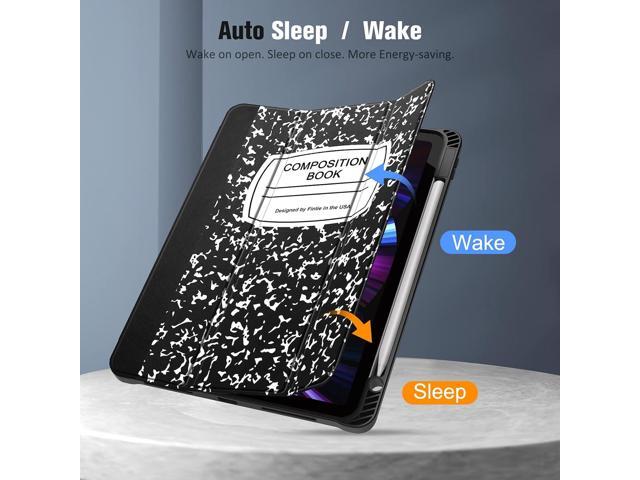 Fintie SlimShell Case for iPad Pro 11-inch (4th / 3rd Generation) 2022/2021 - Soft Flexible TPU Stand Back Cover with Pencil Holder, Also Fit iPad...