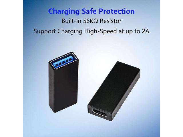 CERRXIAN USB C 3.1 Female to USB 3.0 Type A Female Adapter Double-Sided 5Gbps Support Data Sync and Charging(FF)