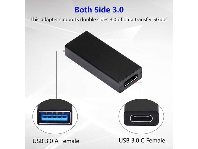 CERRXIAN USB C 3.1 Female to USB 3.0 Type A Female Adapter Double-Sided 5Gbps Support Data Sync and Charging(FF)
