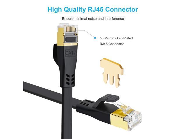 CAT 7 Ethernet Cable 35ft, High Speed 10Gbps Durable Solid Flat CAT7 Internet Network LAN Patch Cable with Snaglesss RJ45 Connector for Router,...