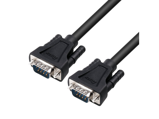 DTech RS-232 Cable 10ft RS232 Serial Cable Male to Male 9 Pin DB9 Cord Straight Through