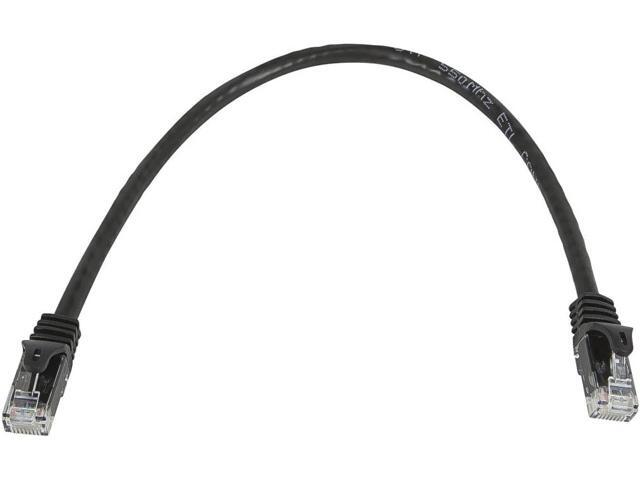 Monoprice Cat5E Ethernet Patch Cable - 1 Feet - Black Network Internet Cord - Snagless RJ45, Stranded, 350Mhz, Utp, Pure Bare Copper Wire, 24Awg...