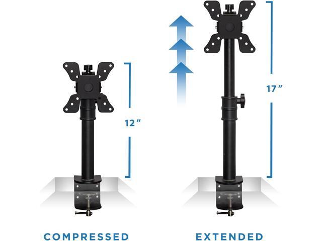 Mount-It! Single VESA Monitor Mount Vertical Monitor Desk Stand Telescoping Pole Height Adjustable Fits 19 20 21 22 23 24 27 29 30 Inch...