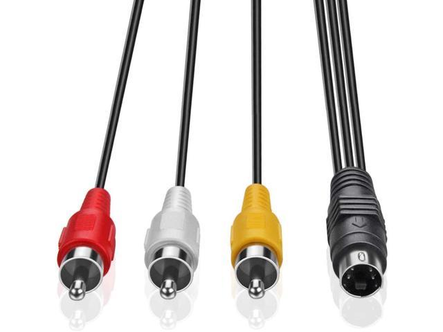 E 4 Pin S-Video to 3 Male RCA Composite Video Cable 1.45M(4.75FT)
