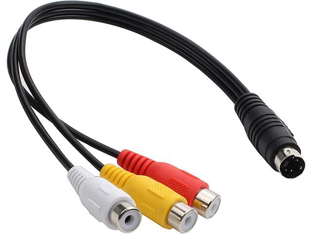 4 Pin S-Video to 3 RCA AV Female Cable for TV PC Computer Video AV Projector for Video TV Laptop Adapter Cable (25cm)