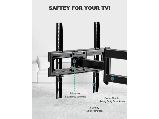 Full Motion Articulating Swivel Extension TV Wall Mount with Tilt for 32-55'' LED, OLED and 4K TVs with VESA Up to 400x400mm-Weight Capacity Up to...