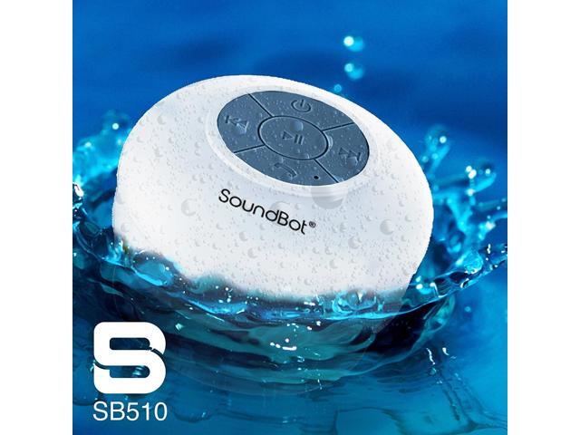 Soundbot SB510 HD Water Resistant Bluetooth Shower Speaker, Handsfree Portable Speakerphone with Built-in Mic, 6hrs of Playtime, Control Buttons...
