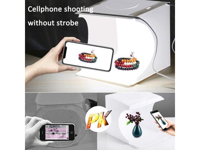 lightbox Photography, Mini Photo Studio Light Box with 40pcs LED Lights, Foldable and Portable Photo Booth+6 Color Backdrops Suitable for Small...