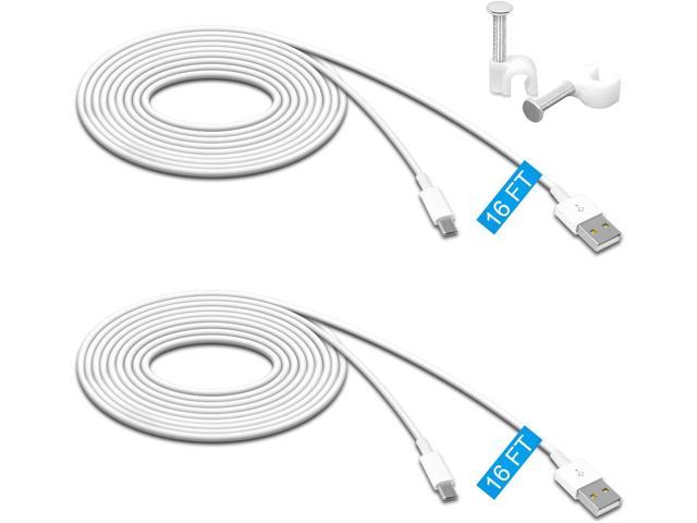 2 Pack 16.4FT/5Meter Power Extension Cable for Wyze Cam Pan V2/for Wyze Cam Pan/for WyzeCam/for Kasa Cam/for YI Dome Home Camera/for Furbo Dog/for.