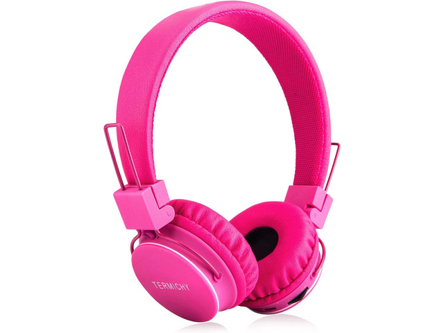 Kids Bluetooth Headphones Foldable Volume Limiting Wireless/Wired Stereo On Ear HD Headset with SD Card FM Radio in-line Volume Control Microphone...