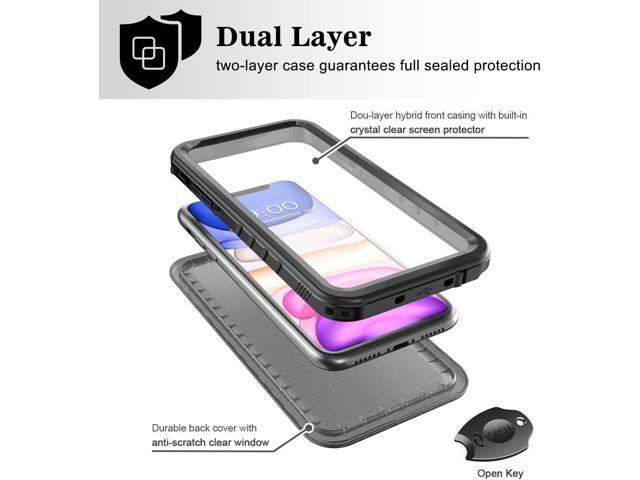SPORTLINK Waterproof Case for iPhone 11, Full Body Heavy Duty Protection Full Sealed Cover Shockproof Dustproof Built-in Clear Screen Protector...