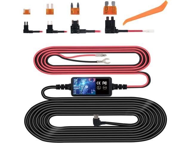 Dash Cam Hardwire Kit, Mini USB Hard Wire Kit Fuse for Dashcam, Plozoe 12V-24V to 5V Car Dash Camera Charger Power Cord, Gift 4 Fuse Tap Cable and...