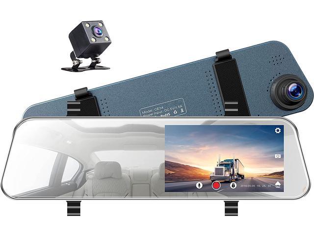 Backup Camera 5" LCD Mirror Dash Cam Touch Screen Rear View Mirror Camera Ultra-Thin Full HD 1080P Dashcam Front and Rear Dual Lens Waterproof.