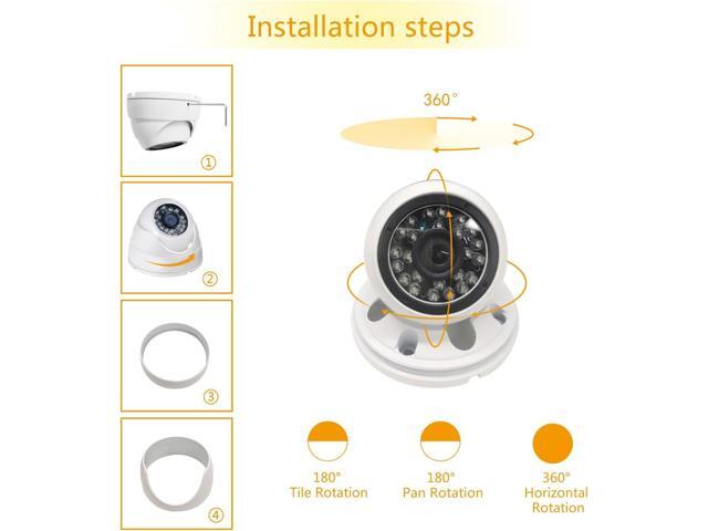 Analog CCTV Camera HD 1080P 4-in-1 (TVI/AHD/CVI/960H Analog) Security Dome Camera Outdoor Metal Housing, 24 IR-LEDs True Day & Night Monitoring...