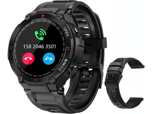 Military Smart Watch for Men Outdoor Waterproof Tactical Smartwatch Bluetooth Dail Calls Speaker 1.3" HD Touch Screen Fitness Tracker Watch.