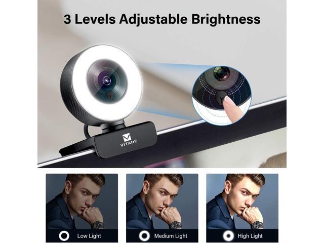 PC Webcam for Streaming HD 1080P, 960A USB Pro Computer Web Camera Video Cam for Mac Windows Laptop Conferencing Gaming Webcam with Ring Light &...