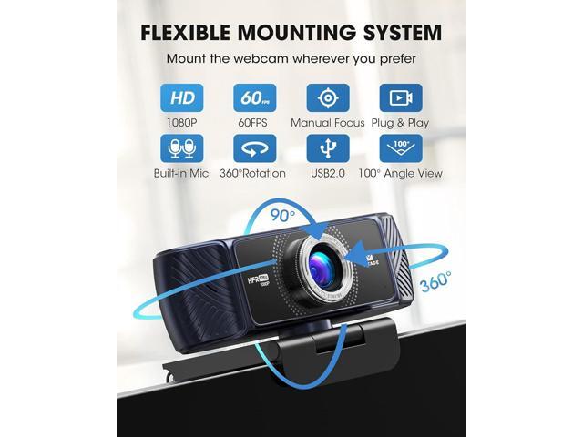 Webcam 1080P 60fps with Microphone for Streaming, 682H Pro HD USB Computer Web Camera Video Cam for Gaming Conferencing Mac Windows Desktop PC...