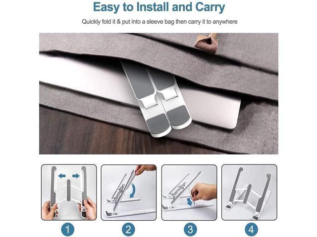 Laptop Stand, Laptop Riser for Desk Portable Desktop Laptop Holder for Desk and Bed, 6-Levels Angles Adjustable Height Notebook Mount,...