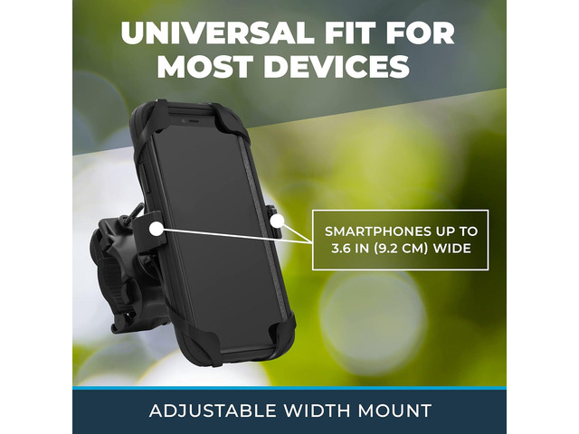 Roam Universal Cell Phone Holder Net Mount - Adjustable Up to 3.6' W x 7' L - 360° Rotation - Hands Free Navigation System for Motorcycle eBike...