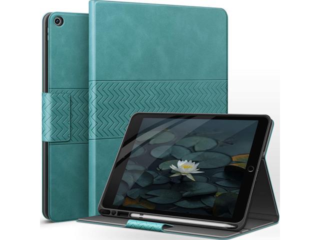 Case for iPad 9th Generation 2021, iPad 8th Generation, iPad 7th Generation with Pencil Holder, Vegan Leather, Auto Sleep/Wake Smart Cover for iPad.