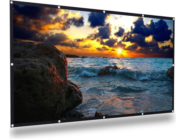 Projector Screen, Anti-Wrinkle Screen Projector, Portable Double-Sided Projector Screen 100 inch, 16:9 4K Projector Screen, Outdoor Projector.