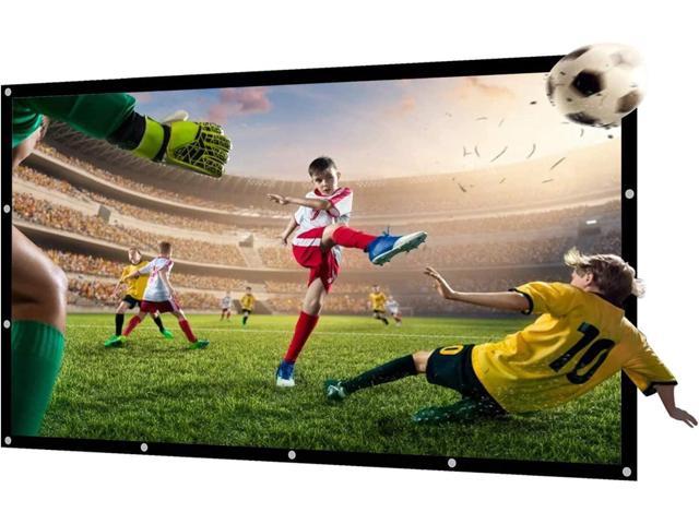 100 inch Foldable Projection Screen, Anti-Crease HD Projector Glass Fiber Screen for Home Theater Office Business Presentation Portable Outdoor Movie