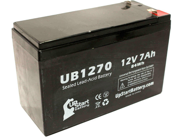UB1270 Universal Sealed Lead Acid Battery Replacement (12V, 7Ah, 7000mAh, F1 Terminal, AGM, SLA, Includes Two F1 to F2 Terminal Adapters) -...