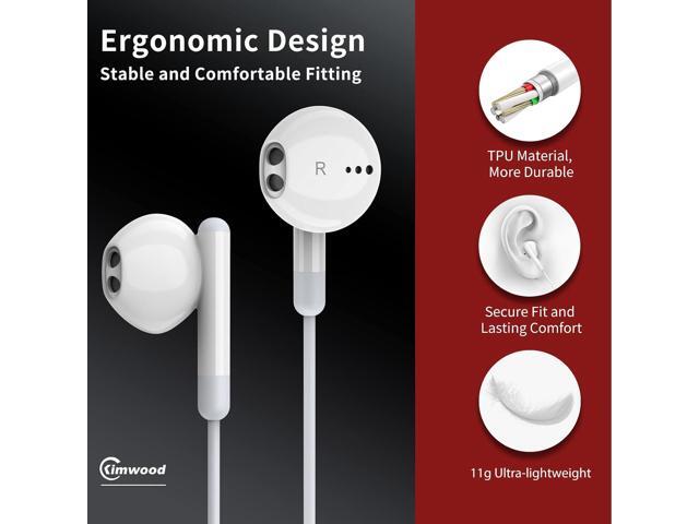 Wired Earbuds with Microphone, Wired Earphones in Ear Headphones HiFi Stereo, Powerful Bass and Crystal Clear Audio, Compatible with iPhone, iPad,...