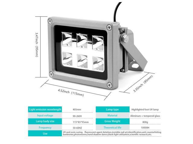 3D Printer UV Resin Curing Light for SLA/DLP 3D Printer Solidify Photosensitive Resin 405nm UV Resin with 6W Output Affect, DIY Curing Enclosue