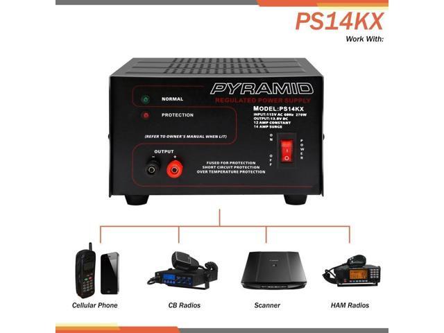 Pyramid Universal Compact Bench Power Supply - 12 Amp Linear Regulated Home Lab Benchtop AC-to-DC 12V Converter w/ 13.8 Volt DC 115V AC 270 Watt...